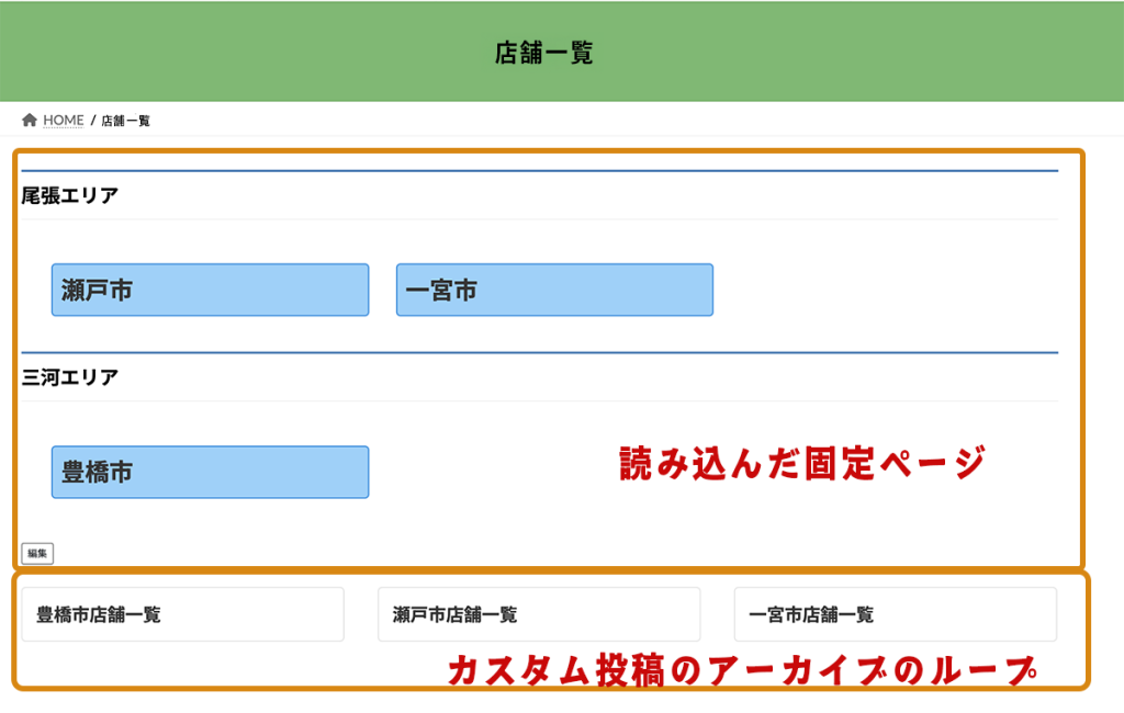 固定ページを読み込む